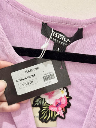 Hera Collection Purple Sleeveless Dress with crocheted midsection, Large