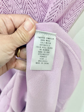 Hera Collection Purple Sleeveless Dress with crocheted midsection, Large