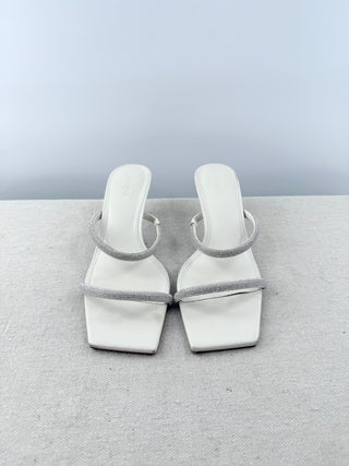 Cult Gaia nami leather and crystal embellished slide sandals, 40