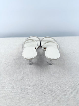 Cult Gaia nami leather and crystal embellished slide sandals, 40