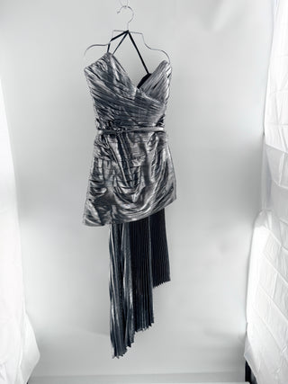 Retrofete kenzie mini dress with removable pleated sarong, L
