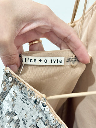 Alice + Olivia Dress with silver sequins, 6