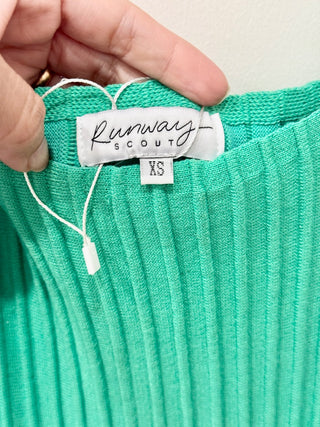 NWOT Runway Scout Alexa Sleeveless Knit Midi Slip Dress Emerald Green Women's XS
