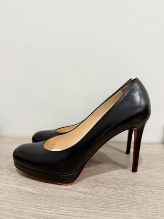 Christian Louboutin New Simple 100 Leather Platform Pumps Black Women's EU 38.5