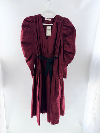 Ulla Johnson V-Neck Puff Long Sleeve Maxi Dress, 8
