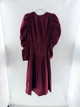 Ulla Johnson V-Neck Puff Long Sleeve Maxi Dress, 8