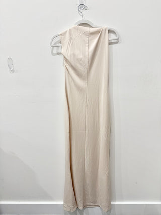 Commense Beloved Knotted Jersey Sleeveless Maxi Dress Apricot Women's Size Small
