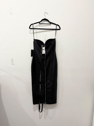 Retrofete charlize knit strapless dress midi coated, L