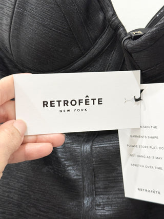 Retrofete charlize knit strapless dress midi coated, L