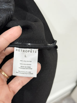 Retrofete charlize knit strapless dress midi coated, L