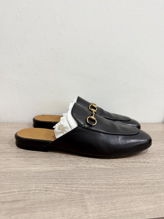 Gucci leather horse bit mules, 38.5