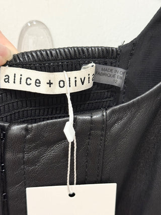 Alice & Olivia faux leather sleeveless jumpsuit, 12
