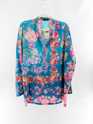 Johnny Was silk floral tunic, XXL