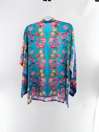 Johnny Was silk floral tunic, XXL