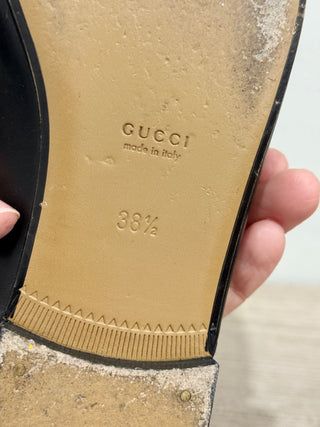 Gucci leather horse bit mules, 38.5