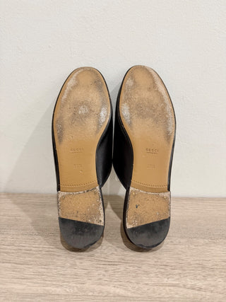 Gucci leather horse bit mules, 38.5