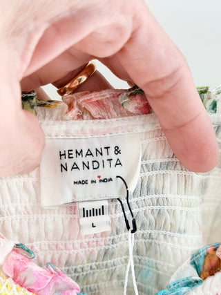 Hemant & Nandita Smocked Mini Dress, L