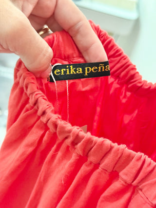 Lola Bohemian Halter Maxi Dress with Large Fringe Scarf Coral Red Women's Size S