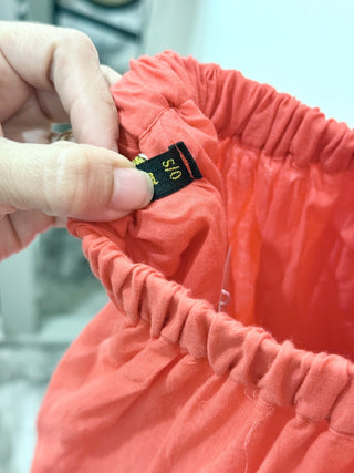 Lola Bohemian Halter Maxi Dress with Large Fringe Scarf Coral Red Women's Size S