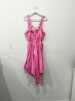 Aje Clara Tie Back Cut-Out Fit & Flare Mini Dress Protea Pink Women's Size 16