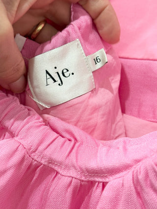 Aje Clara Tie Back Cut-Out Fit & Flare Mini Dress Protea Pink Women's Size 16