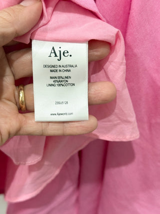 Aje Clara Tie Back Cut-Out Fit & Flare Mini Dress Protea Pink Women's Size 16