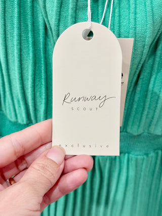 NWT Runway Scout Alexa Sleeveless Knit Midi Slip Dress Emerald Green Women's S