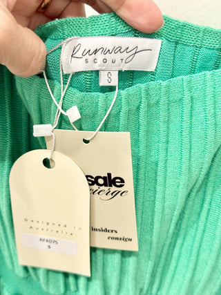 NWT Runway Scout Alexa Sleeveless Knit Midi Slip Dress Emerald Green Women's S