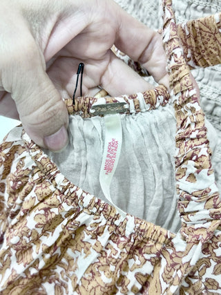 Free People Ultraviolet Floral Puff Sleeve Smocked Maxi Sundress Orange Women XS