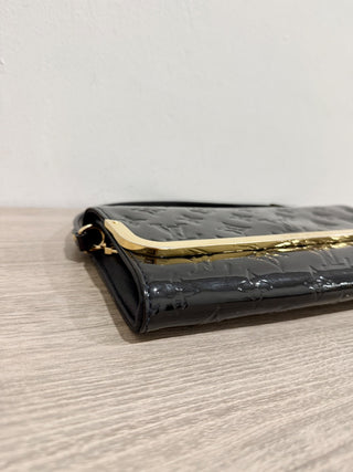 Louis Vuitton Gold and Black Patent Leather Clutch Bag