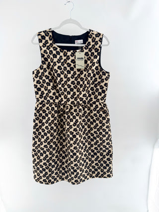 RED Valentino sleeveless satin leopard print midi dress with pockets, 48 IT / US 12