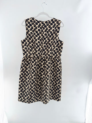 RED Valentino sleeveless satin leopard print midi dress with pockets, 48 IT / US 12