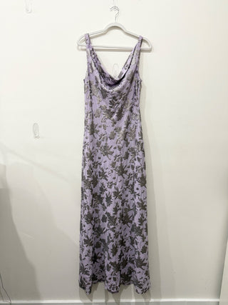Donna Karan sleeveless long dress with metallic embroidery, 10