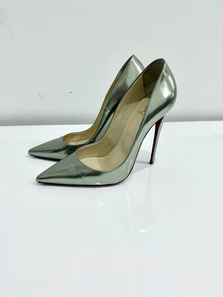 Christian Louboutin Miss Z Laminated Calf Leather Pumps Vintage Rose Women's 39