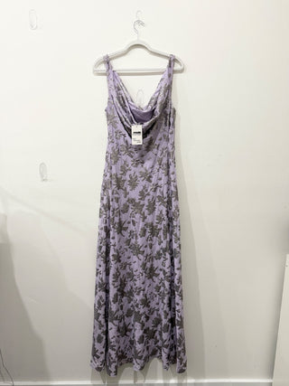 Donna Karan sleeveless long dress with metallic embroidery, 10