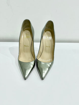 Christian Louboutin Miss Z Laminated Calf Leather Pumps Vintage Rose Women's 39