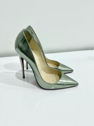 Christian Louboutin Miss Z Laminated Calf Leather Pumps Vintage Rose Women's 39