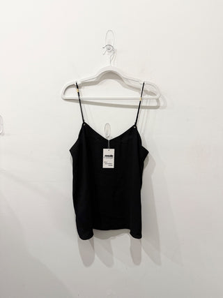 Tibi New York Sleeveless Spaghetti Strap V-Neck Tank Top Black Women's Size 12