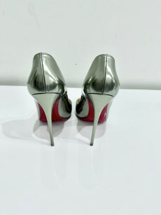 Christian Louboutin Miss Z Laminated Calf Leather Pumps Vintage Rose Women's 39