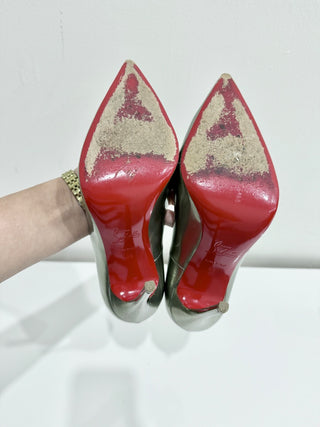 Christian Louboutin Miss Z Laminated Calf Leather Pumps Vintage Rose Women's 39