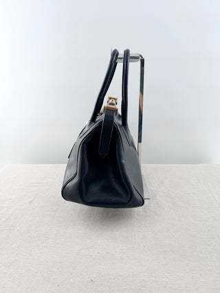 Prada doctor's leather bag madras cerniera frame