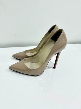 Christian Louboutin So Kate Patent Pointed High Heel Pumps Blush Beige Women's 39.5