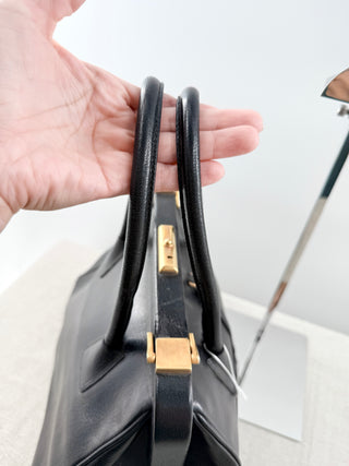 Prada doctor's leather bag madras cerniera frame