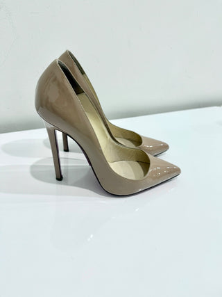 Christian Louboutin So Kate Patent Pointed High Heel Pumps Blush Beige Women's 39.5