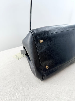 Prada doctor's leather bag madras cerniera frame