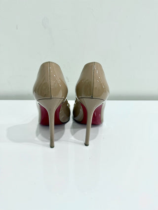 Christian Louboutin So Kate Patent Pointed High Heel Pumps Blush Beige Women's 39.5