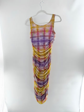 Prabal Gurung ruched ombre midi dress, L