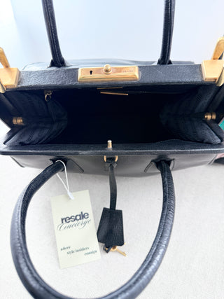 Prada doctor's leather bag madras cerniera frame