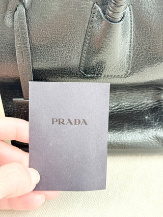Prada doctor's leather bag madras cerniera frame