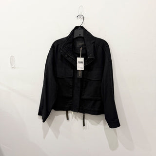 NWT Rapsodia Chaqueta Summer Snake Full Zip Utility Jacket Black Women's Size M